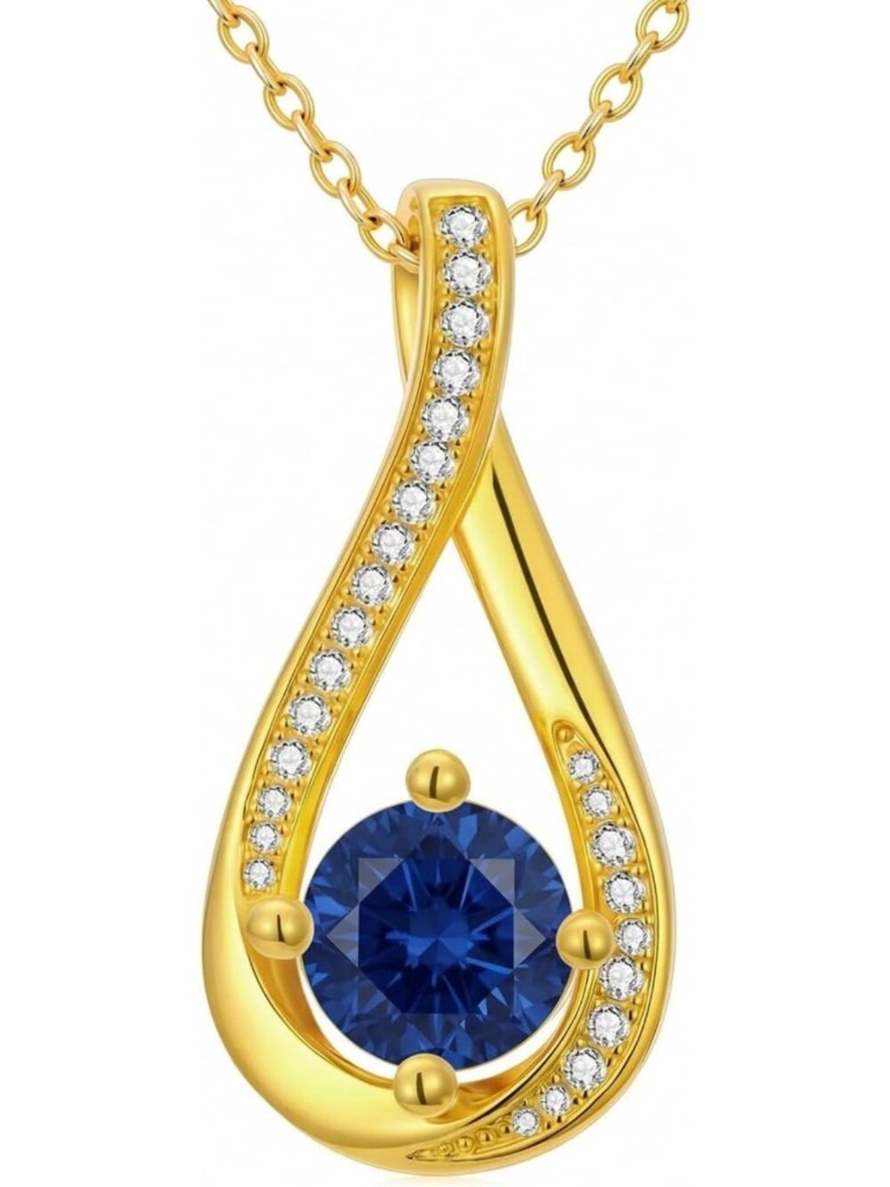 14K Gold Infinity Birthstone Necklace - Elegant Birthday Jewelry Gift for Her